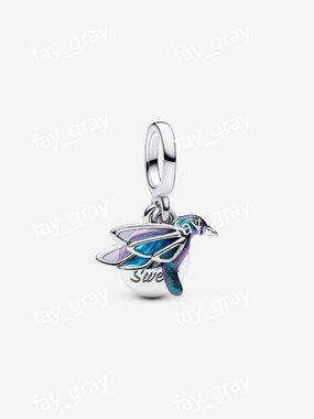 Pandora Hummingbird Double Dangle Charm